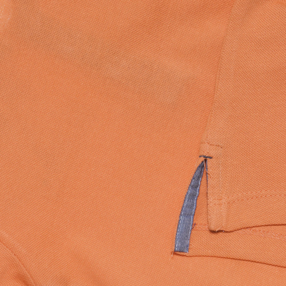 Tricou portocaliu din bumbac cu mâneci scurte și detalii albastre pentru bebelus ZY 318378 3