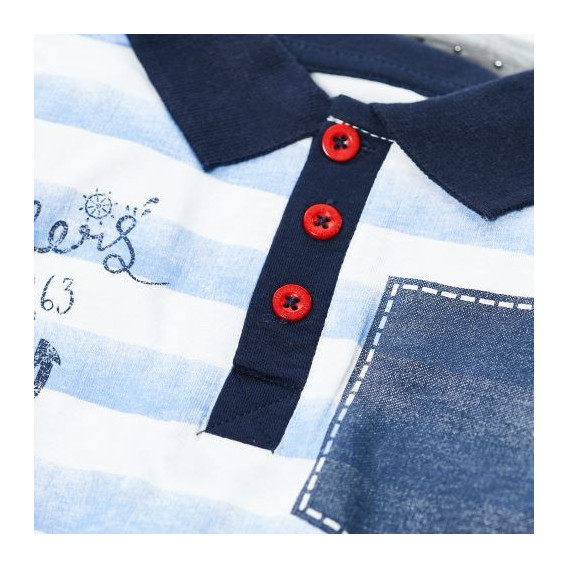 Tricou din bumbac cu mâneci scurte și aplicație pentru băieți BLUE SEVEN 31839 3