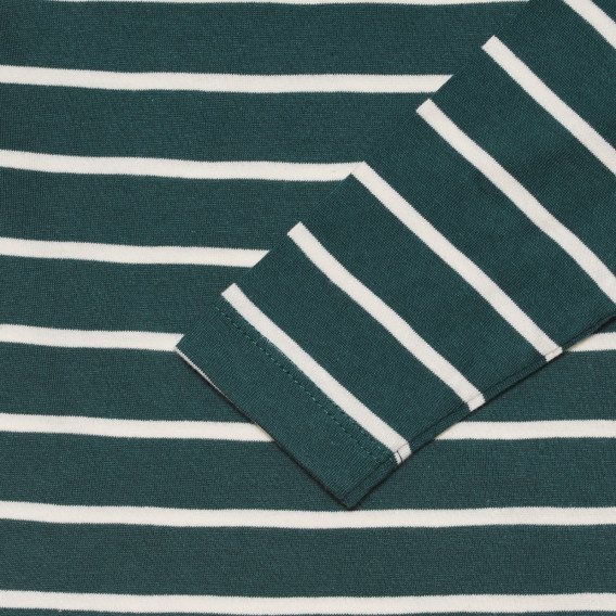 Bluză din bumbac cu mâneci lungi în dungi verzi și albe pentru bebeluși ZY 318432 5