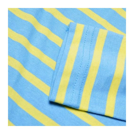 Bluză din bumbac cu mânecă lungă cu dungi albastru și galben Esprit 31922 3