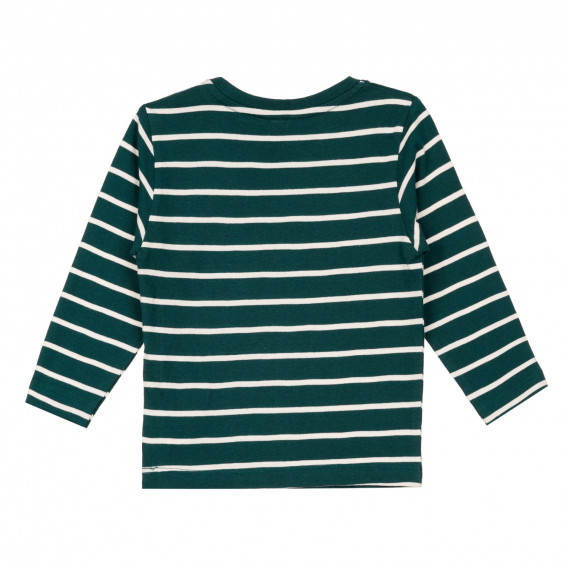 Bluză din bumbac cu mâneci lungi în dungi verzi și albe pentru bebeluși ZY 319640 11
