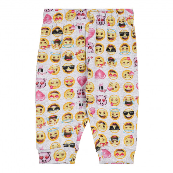 Pantaloni gri cu imprimeu emoji gri pentru bebeluși ZY 319828 