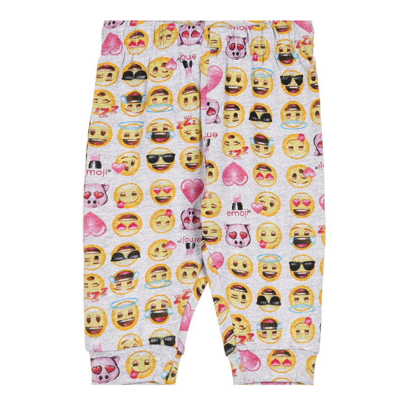 Pantaloni gri cu imprimeu emoji gri pentru bebeluși  319828