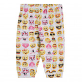 Pantaloni gri cu imprimeu emoji gri pentru bebeluși ZY 319829 4