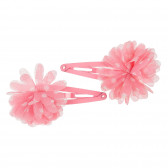 Set două agrafe de păr, design cu flori, roz ZY 320166 