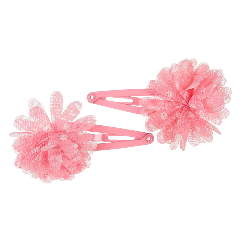 Set două agrafe de păr, design cu flori, roz  320166