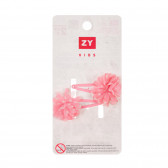 Set două agrafe de păr, design cu flori, roz ZY 320167 2