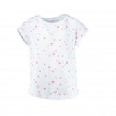 Bluză de bumbac cu mâneci scurte și imprimeu de stea roz pentru fete Esprit 32033 