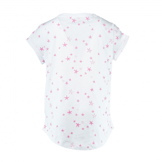Bluză de bumbac cu mâneci scurte și imprimeu de stea roz pentru fete Esprit 32034 2