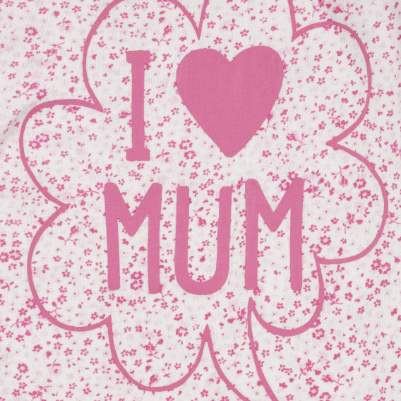 Salopetă scurtă din bumbac cu inscripția I love mama, pentru bebeluși, roz Benetton 320629 6