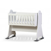 Pătuț alb cu coș de balansare, design clasic Dizain Baby 32129 