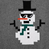 Pulover gri cu aplicație „Omul de zăpadă”. Cool club 322035 2