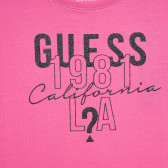 Tricou Guess din bumbac roz cu cusături colorate Guess 322562 3