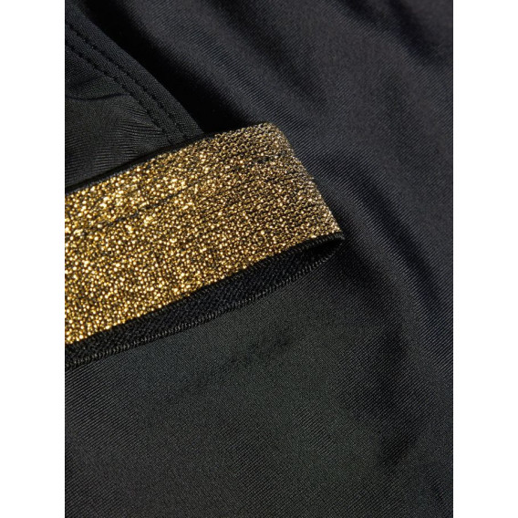 Costum de baie dintr-o piesă pentru fete, negru cu detalii aurii Name it 32318 3