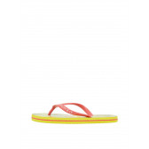 Flip-flops-uri, galben cu model roz și palmier Name it 32427 2