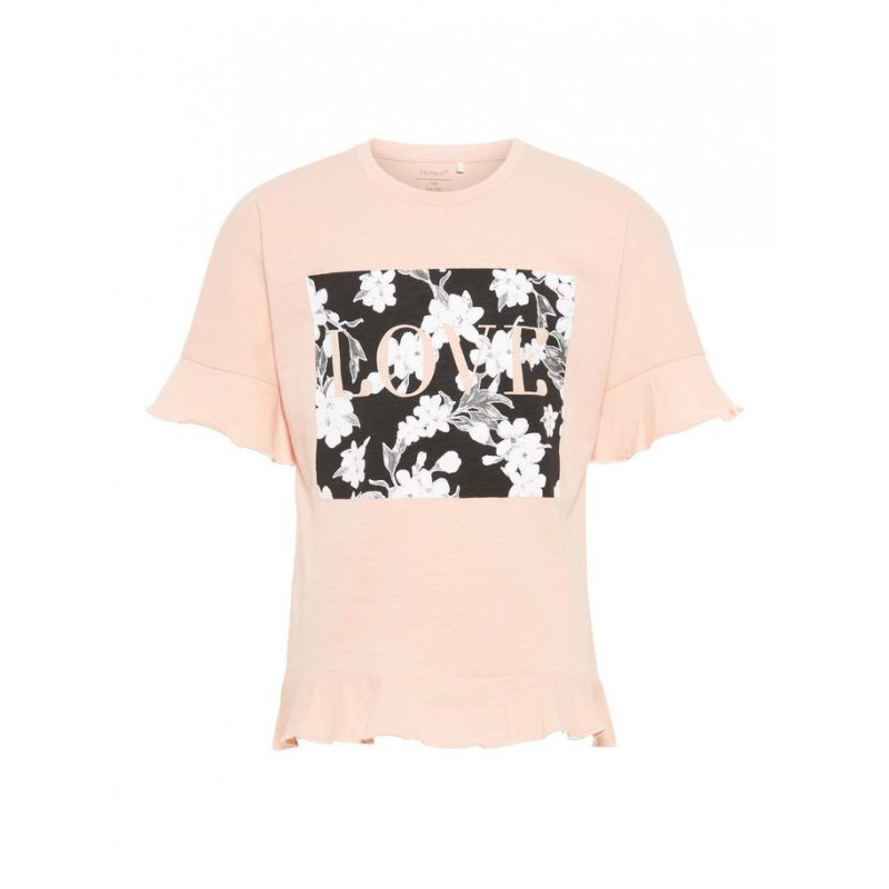 Tricou din bumbac organic cu imprimeu floral pentru fete  32477