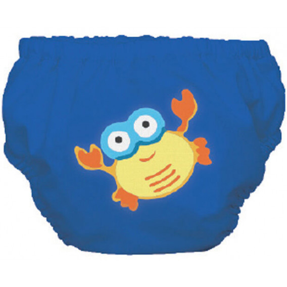 Costum de baie de dimensiuni S în albastru cu imprimeu crab pentru băieței care cântăresc între 9 și 12 kg. Mycey 3249 