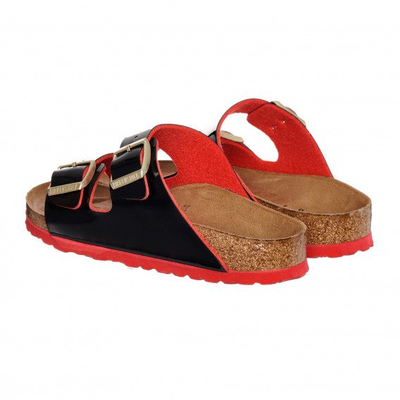 Sandale Birkenstock Arizona din piele lăcuită, în negru și roșu Birkenstock 325262 2