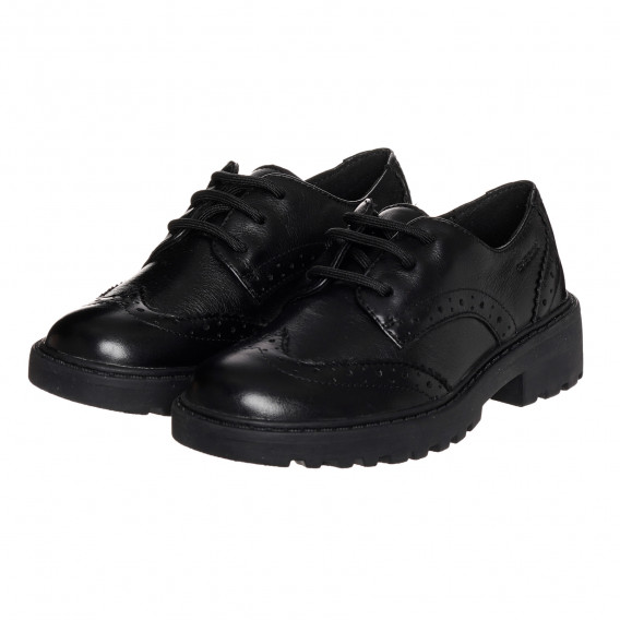 Pantofi negri din piele oxford Geox 325366 
