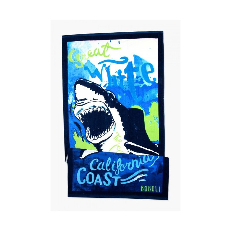 Prosop de plajă cu imprimeu rechin, pentru băieți  32561