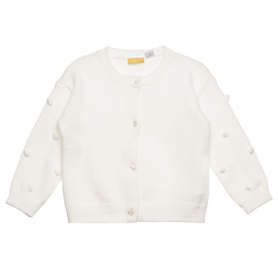 Vestă bebeluș din bumbac alb tricotat Chicco 325726 