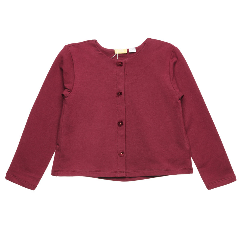 Bluză roșie din bumbac Chicco, fără guler  326037