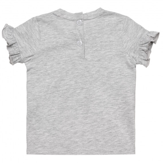 Tricou Chicco din bumbac gri, cu aplicație de floricele de porumb, pentru un bebeluș Chicco 326254 4