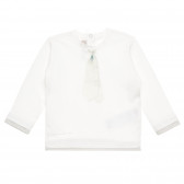 Bluză Chicco din bumbac alb cu aplicație cravată, pentru bebeluș Chicco 326515 