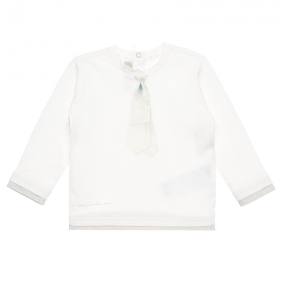 Bluză Chicco din bumbac alb cu aplicație cravată, pentru bebeluș Chicco 326515 