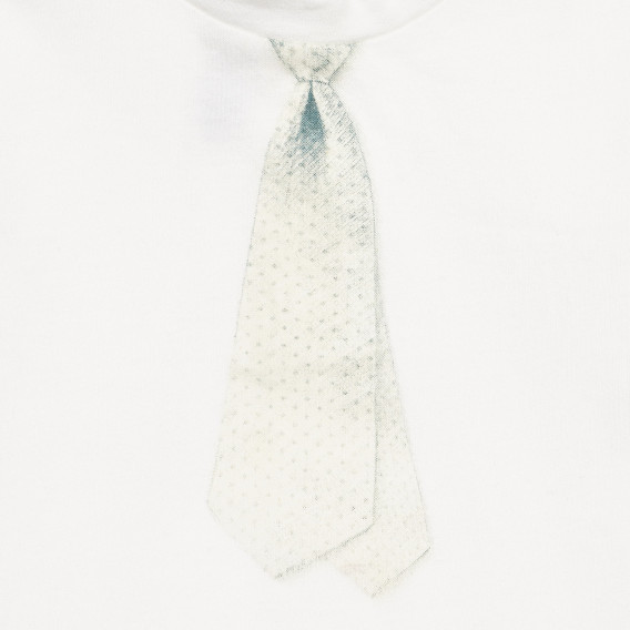 Bluză Chicco din bumbac alb cu aplicație cravată, pentru bebeluș Chicco 326516 2