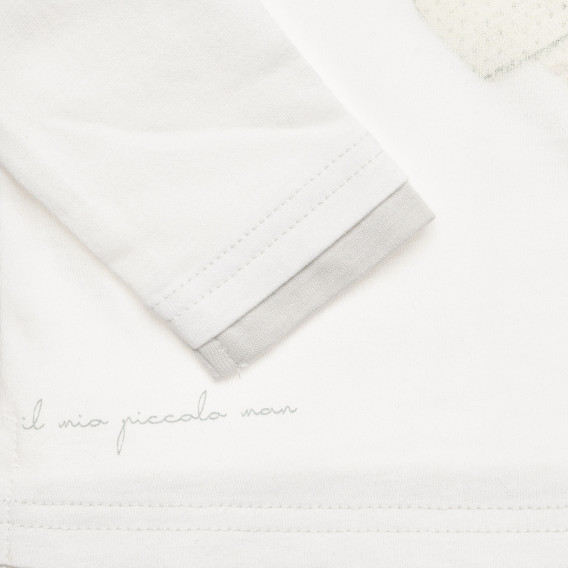 Bluză Chicco din bumbac alb cu aplicație cravată, pentru bebeluș Chicco 326517 3