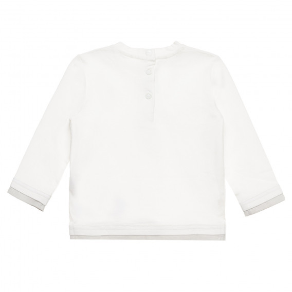 Bluză Chicco din bumbac alb cu aplicație cravată, pentru bebeluș Chicco 326518 4