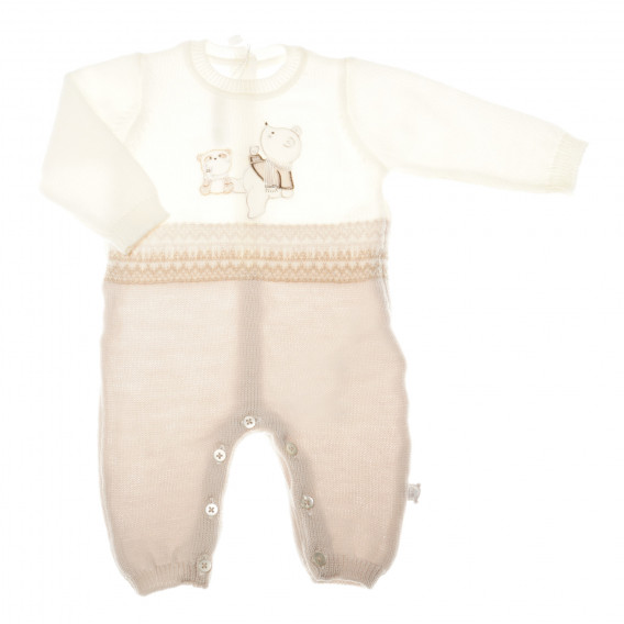 Salopetă din tricot, cu mâneci lungi și o imagine veselă pentru bebeluși - unisex Chicco 32666 