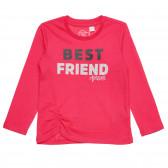 Bluză Chicco din bumbac roz cu inscripția BEST FRIEND Chicco 326714 