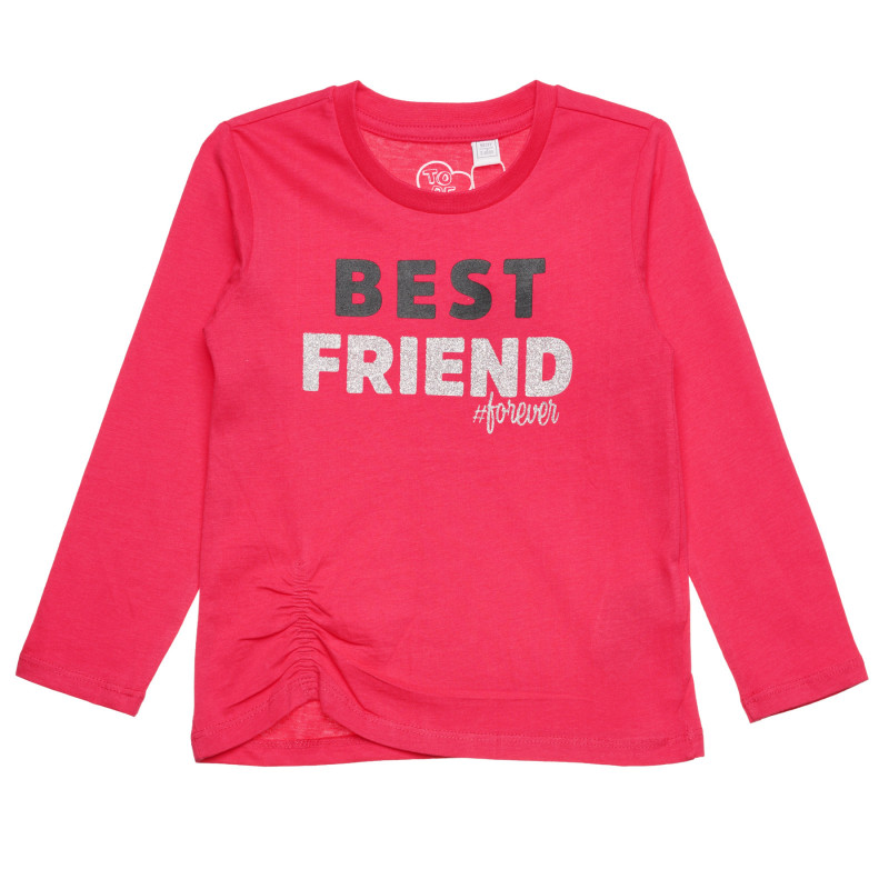 Bluză Chicco din bumbac roz cu inscripția BEST FRIEND  326714