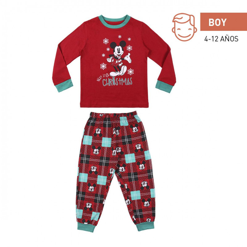 Pijamale roșii din bumbac cu imprimeu Mickey mouse  327971
