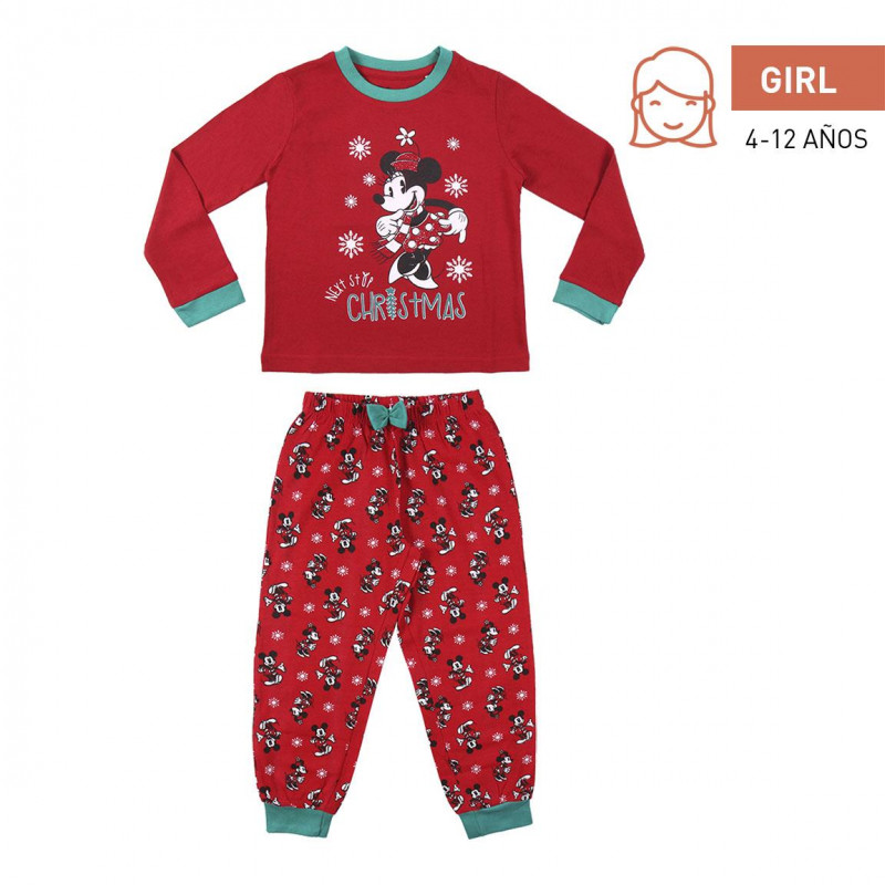 Pijamale roșii din bumbac cu imprimeu Minnie mouse  327972