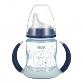 150 ml., Sticlă de suc din polipropilenă albastră, care strălucește în întuneric NUK 328185 2