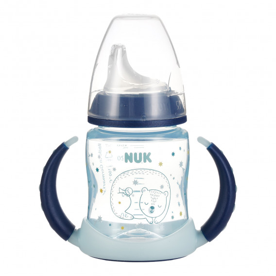 150 ml., Sticlă de suc din polipropilenă albastră, care strălucește în întuneric NUK 328185 2