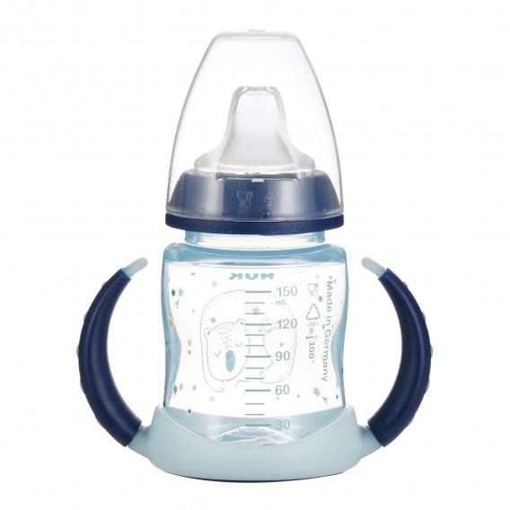 150 ml., Sticlă de suc din polipropilenă albastră, care strălucește în întuneric NUK 328186 3