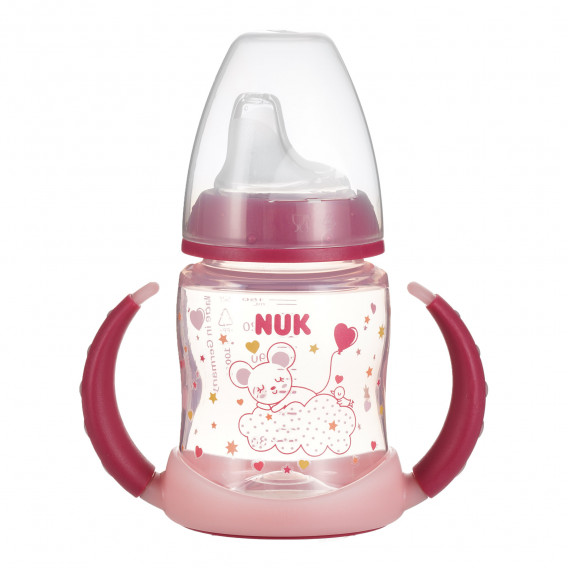 150 ml. Sticlă polipropilenă roz care strălucește în întuneric NUK 328241 2