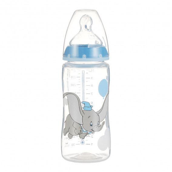 300 ml. Sticlă polipropilenă First Choice, Termo Control DUMBO cu biberon cu flux mediu, pentru bebeluși de 6-18 luni NUK 328268 