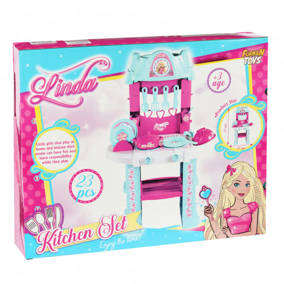 Bucătărie cu plită si accesorii pentru o fetită de 4 ani Furkan toys 328393 8
