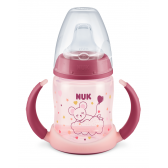 150 ml. Sticlă polipropilenă roz care strălucește în întuneric NUK 328981 