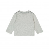 Bluză din bumbac gri, cu mâneci lungi și imprimeu color pentru băieți Boboli 329 2