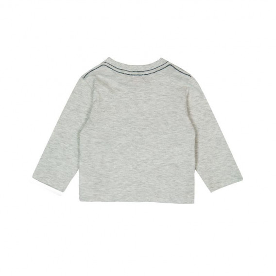 Bluză din bumbac gri, cu mâneci lungi și imprimeu color pentru băieți Boboli 329 2