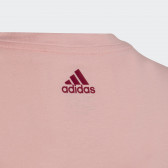 Tricou roz cu inscripția mare a mărcii Adidas 329153 2