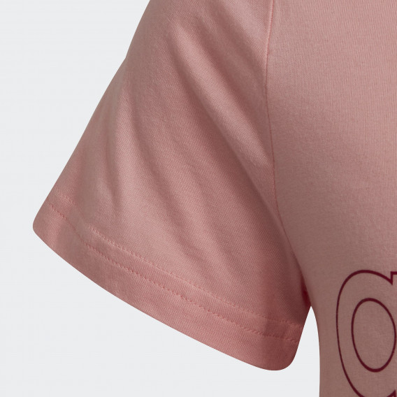 Tricou roz cu inscripția mare a mărcii Adidas 329154 3