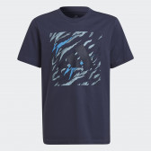 Tricou bleumarin cu imprimeu grafic Adidas 329156 