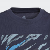 Tricou bleumarin cu imprimeu grafic Adidas 329159 4